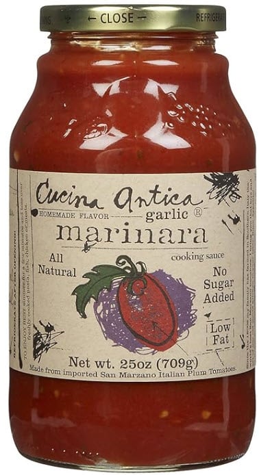 jar of cucina antica garlic marinara kidney friendly pasta sauce