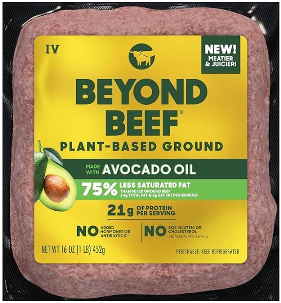 package of beyond burger plant based ground burger meat for CKD