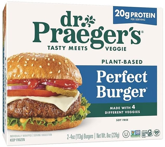 package of dr praegers perfect burger veggie burger for kidneys