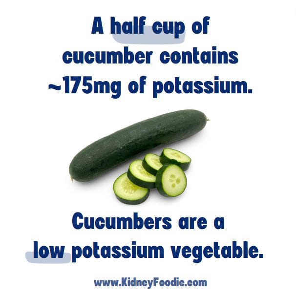 cucumbers are a low potassium vegetable