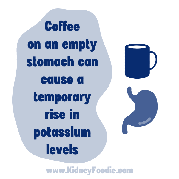 Coffee on empty stomach raises potassium levels