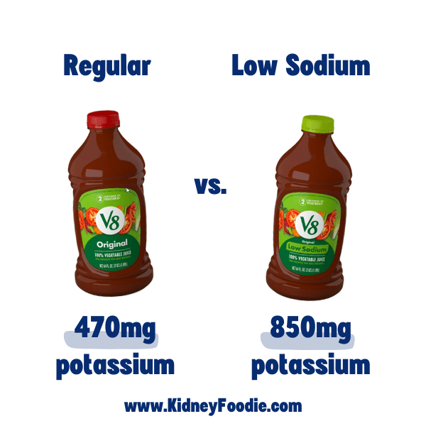 regular vs low sodium v8