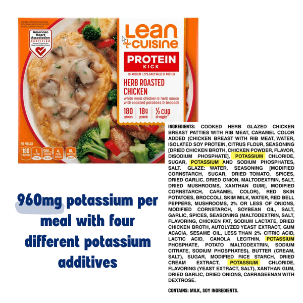 potassium additives in frozen meals