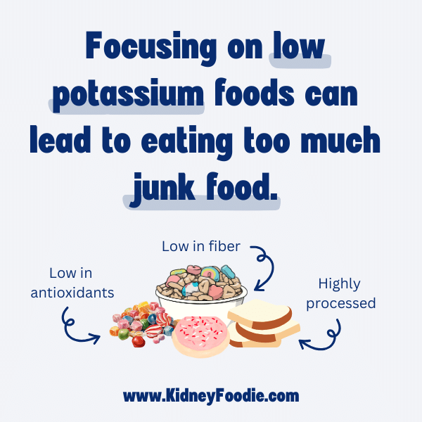 CKD Focusing on low potassium foods will lead to higher intake of highly processed foods