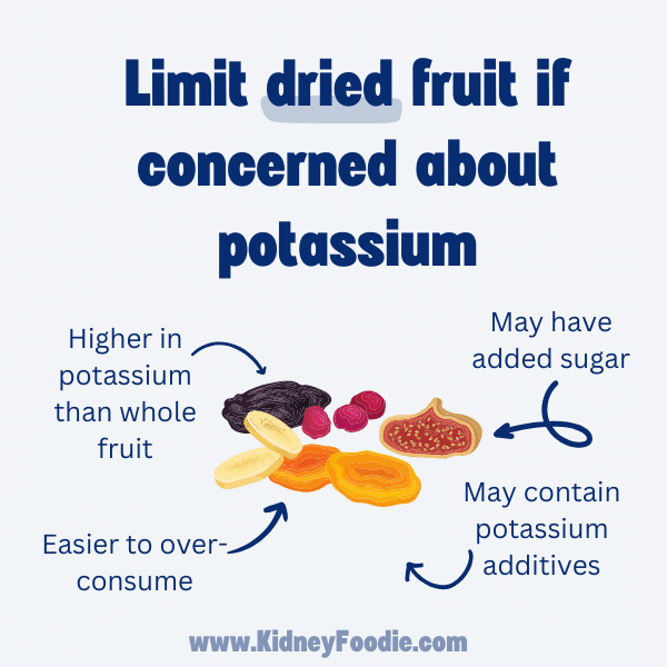 Dried fruit is high in potassium