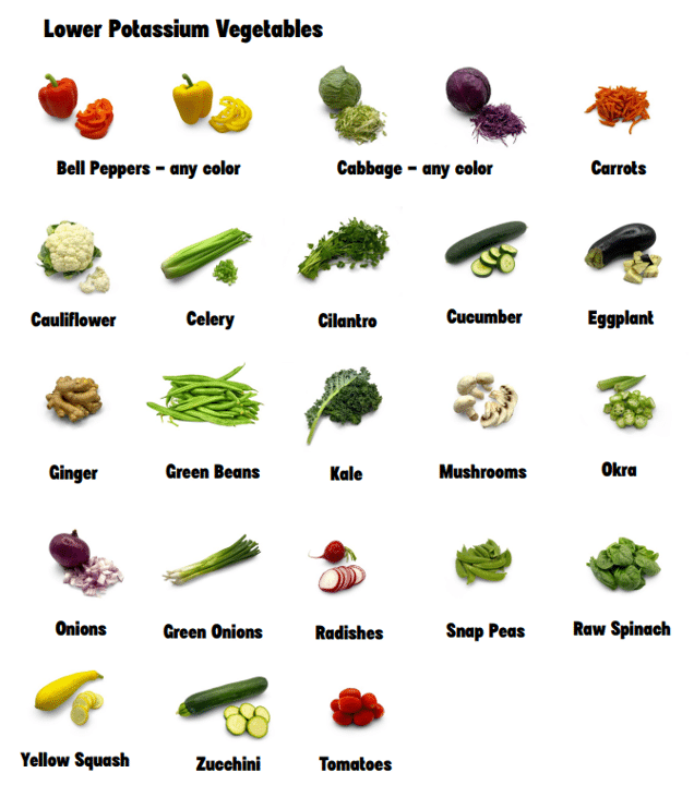 lower potassium vegetables