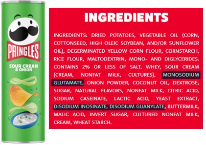 MSG and purines in pringles