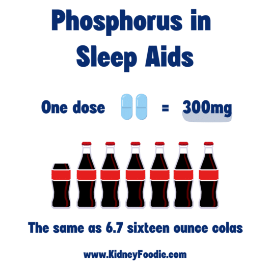 phosphorus in sleep aids compared to colas