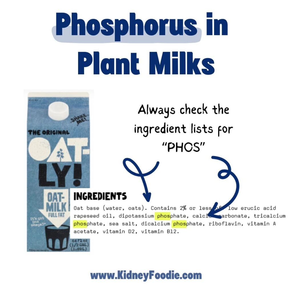 always check the ingredient list of plant milks for "phos"
